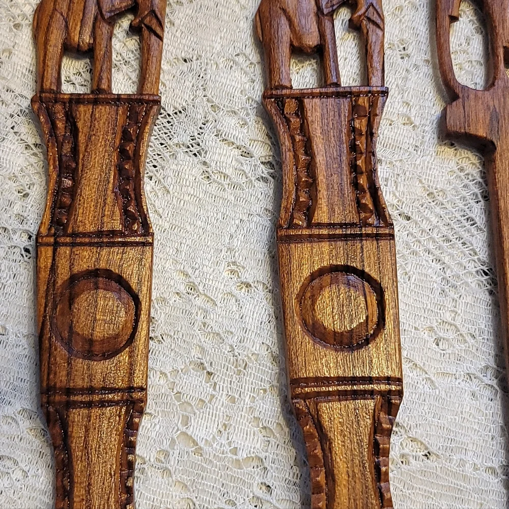 Vintage Elephant MCM Salad Servers 2 Sets